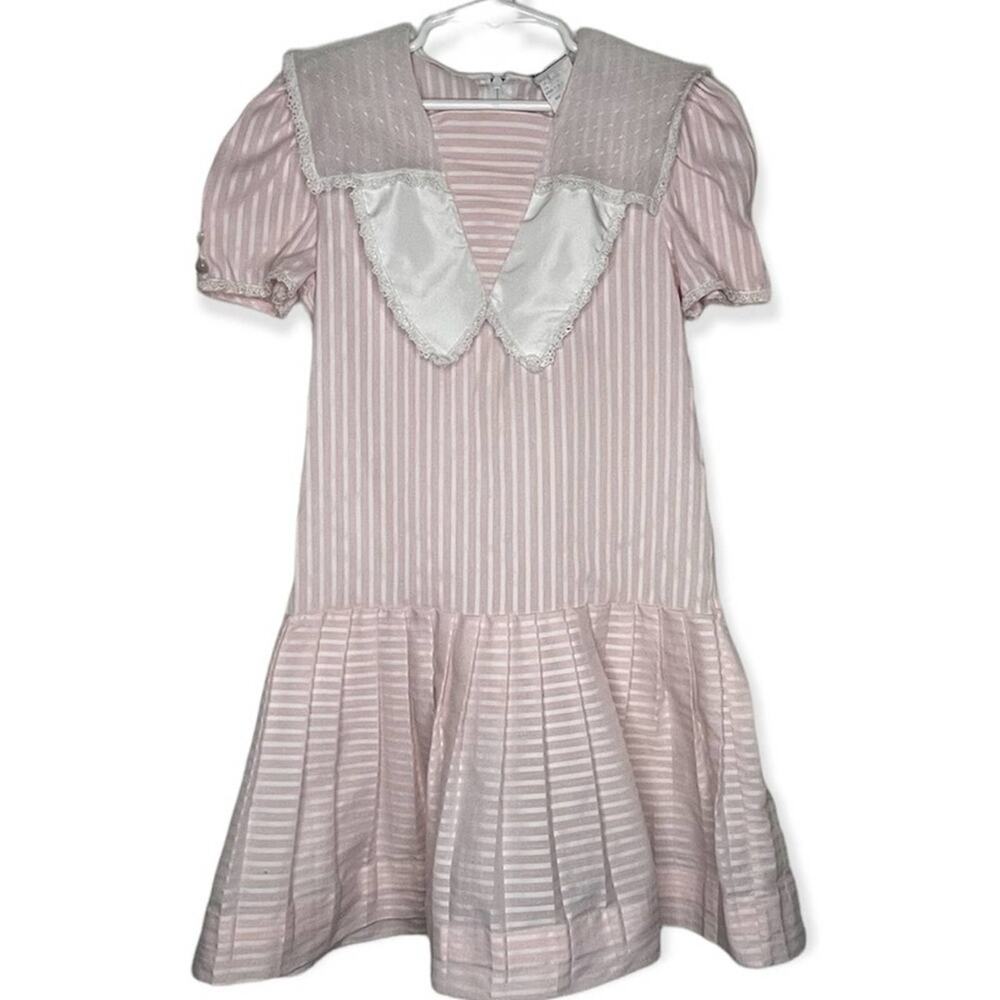 Polly Flinders Vintage Girls Striped Dress Girls Size 6